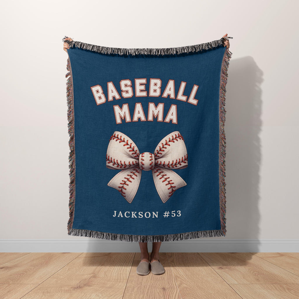 Personalized Baseball Mom Blanket