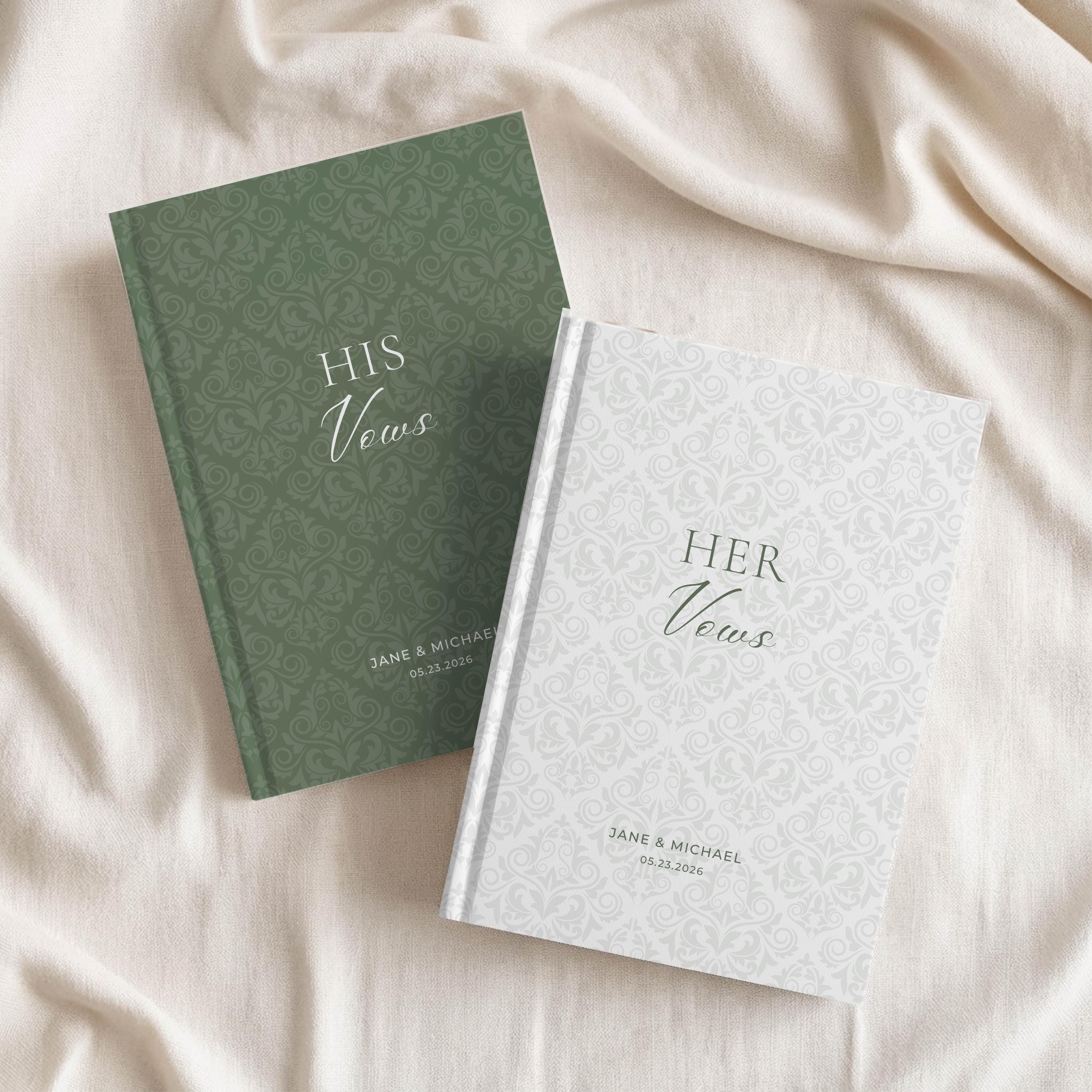 Personalized Damask Wedding Vow Book