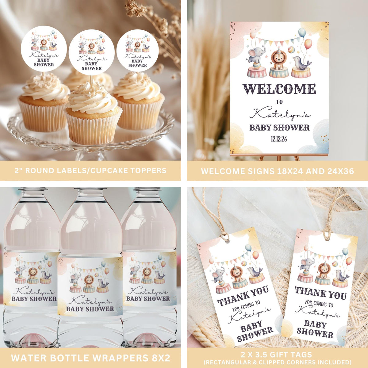 Circus Baby Shower Bundle