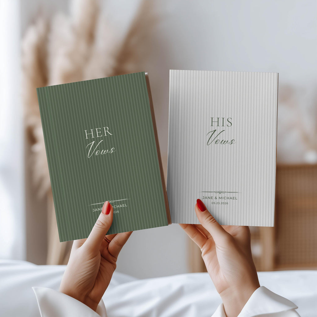 Personalized Stripe Wedding Vow Book