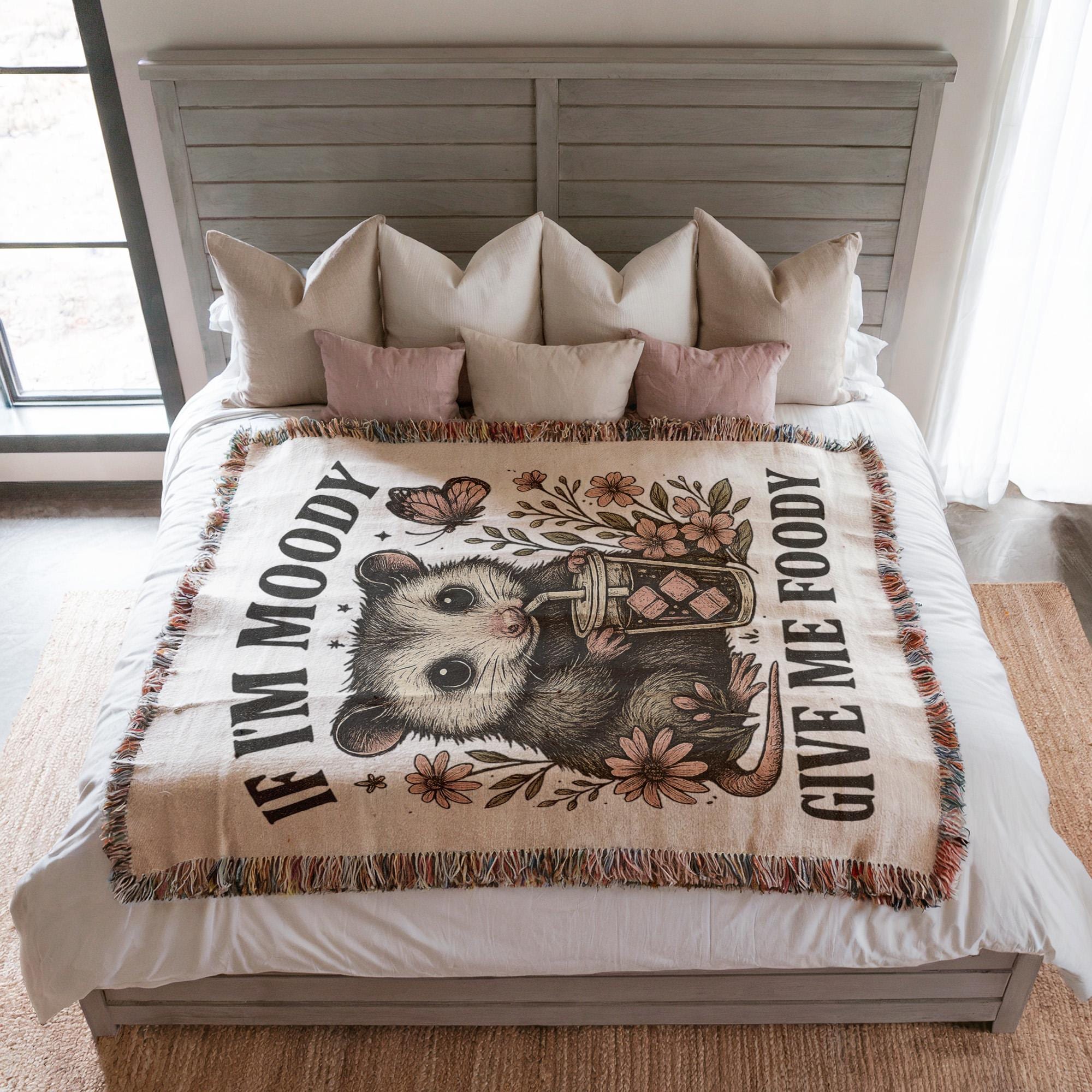 Funny Possum Blanket If I’m Moody Give Me Foody
