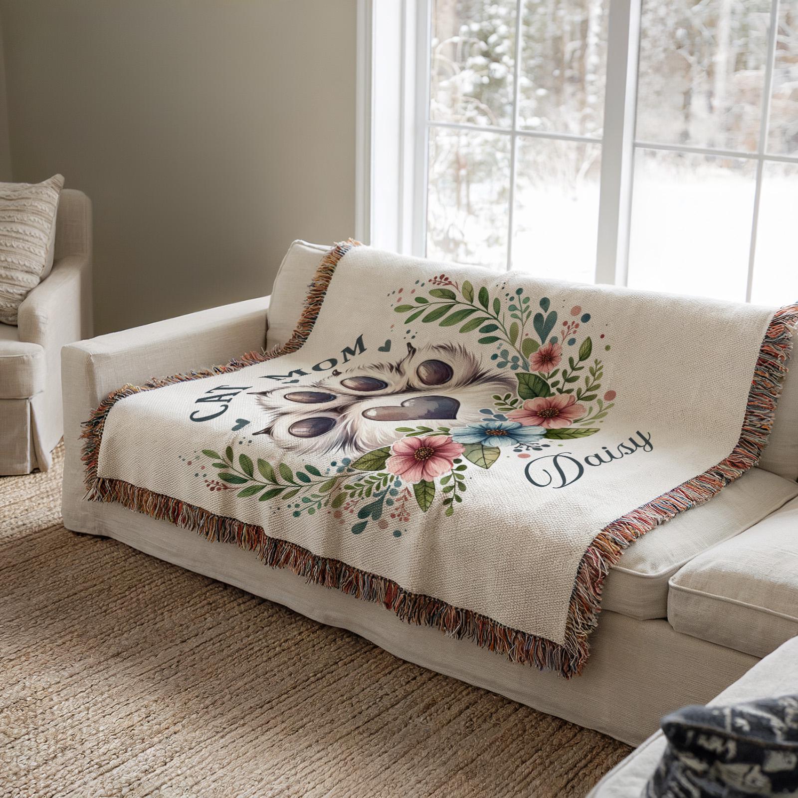 Personalized Cat Mom Blanket