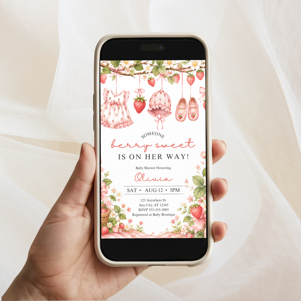 Strawberry Baby Shower Invitation