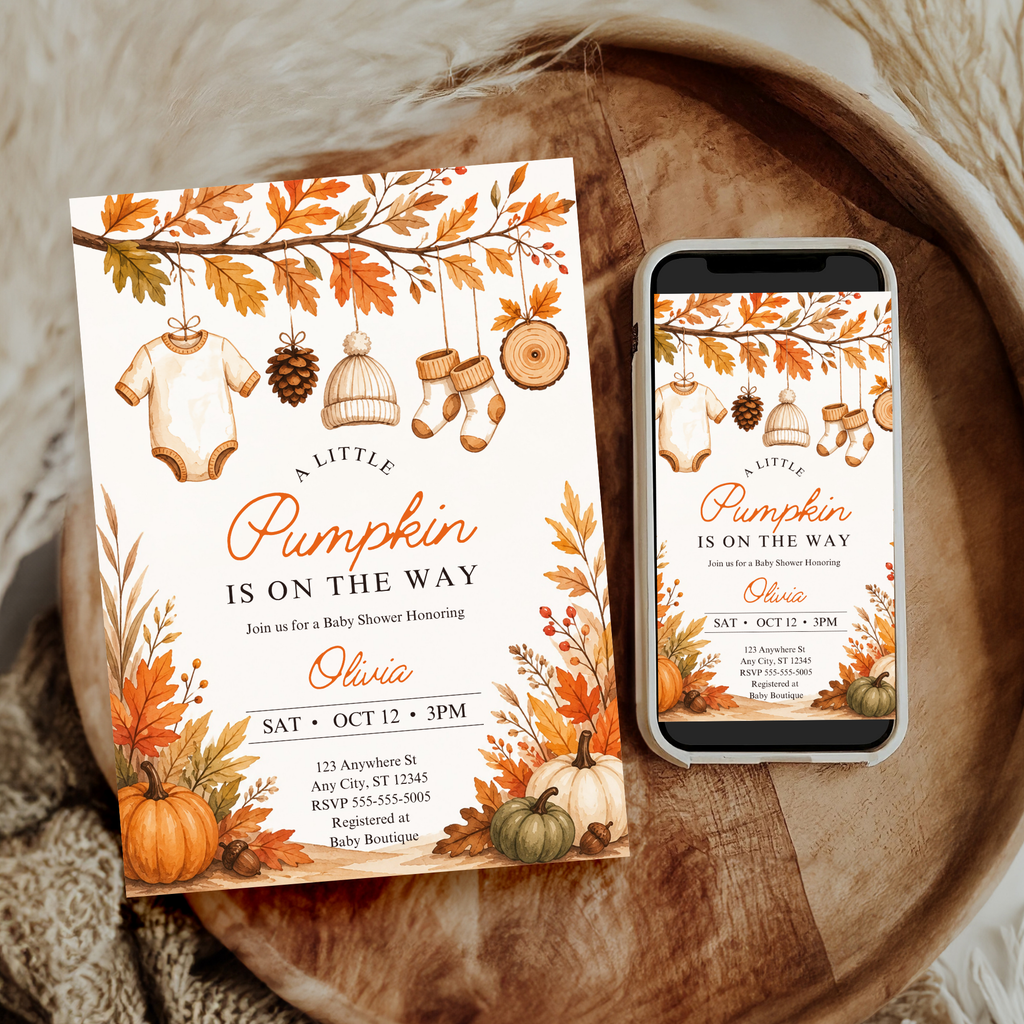 Pumpkin Baby Shower Invitation