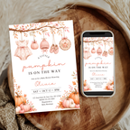 Pink Pumpkin Baby Shower Invitation
