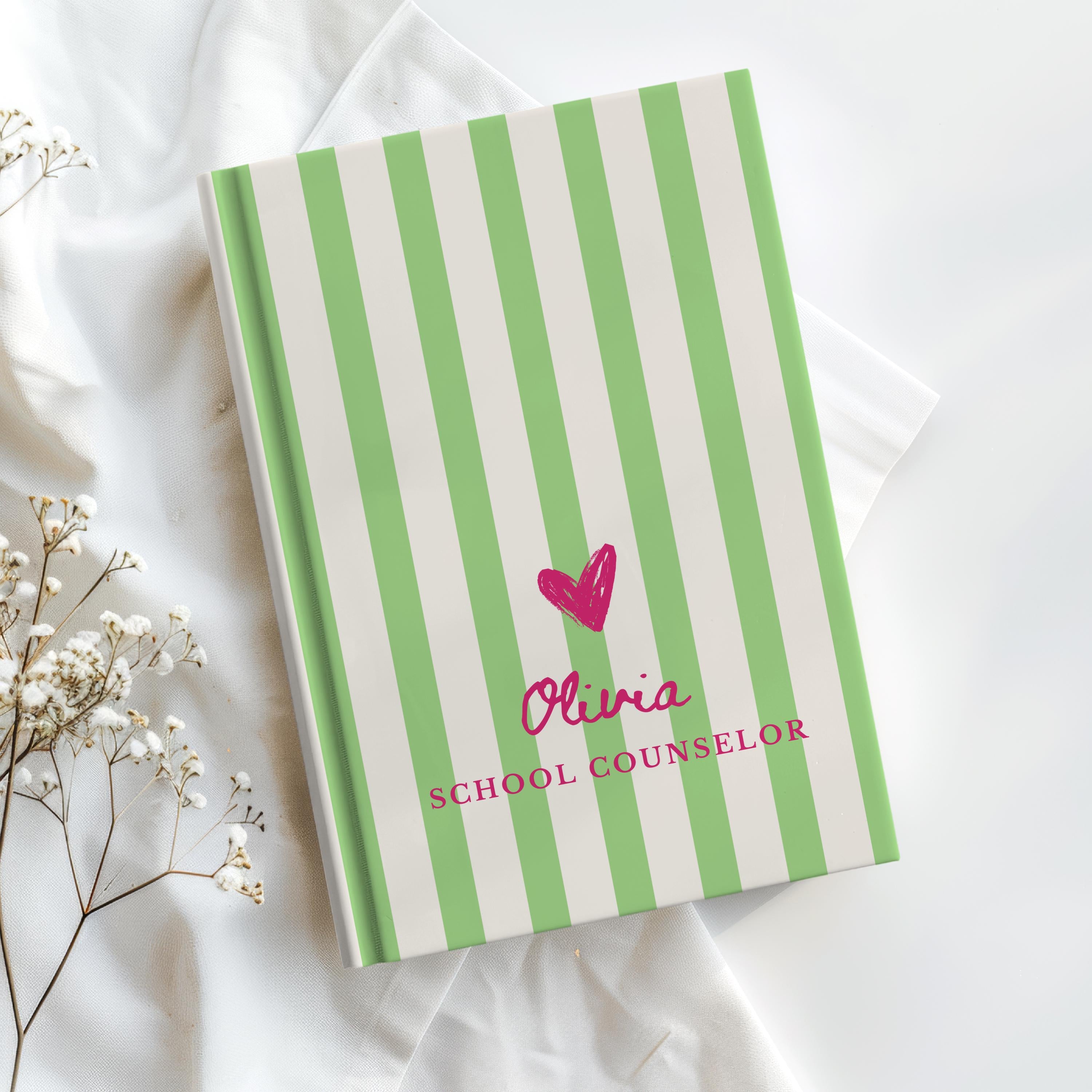Custom Name Preppy Striped Journal