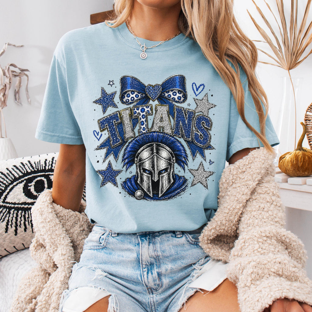 Faux Glitter Titans Mascot Shirt