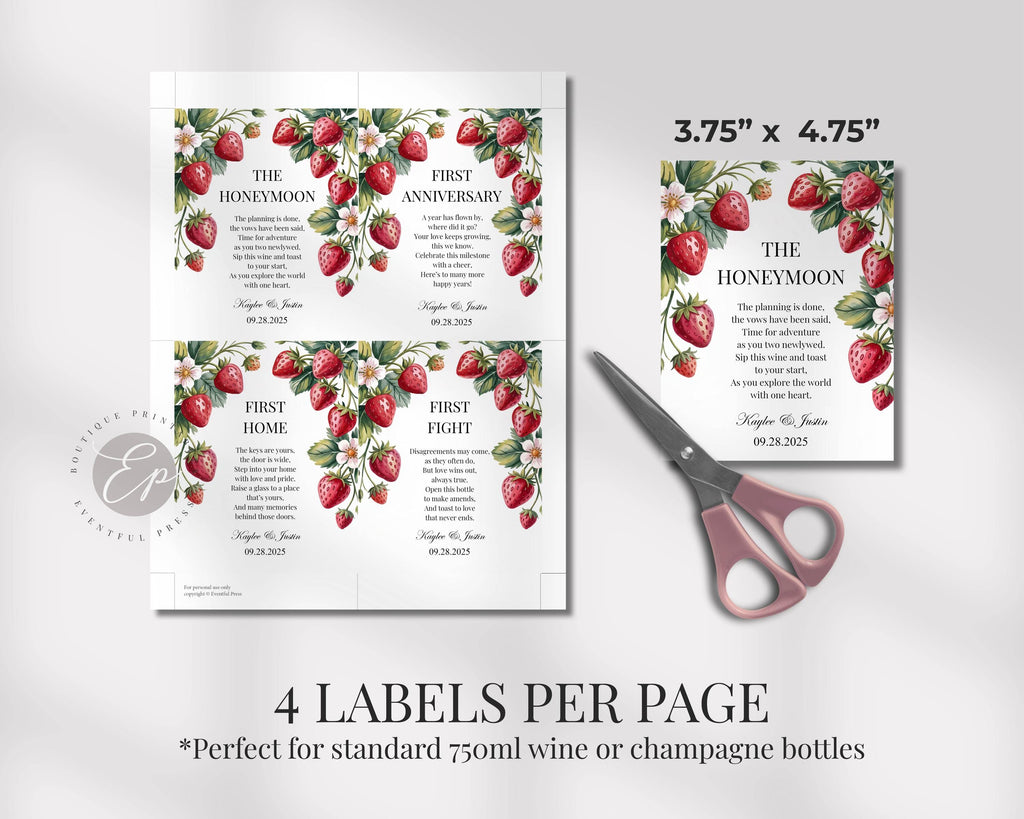 Marriage Milestone Wine Bottle Labels