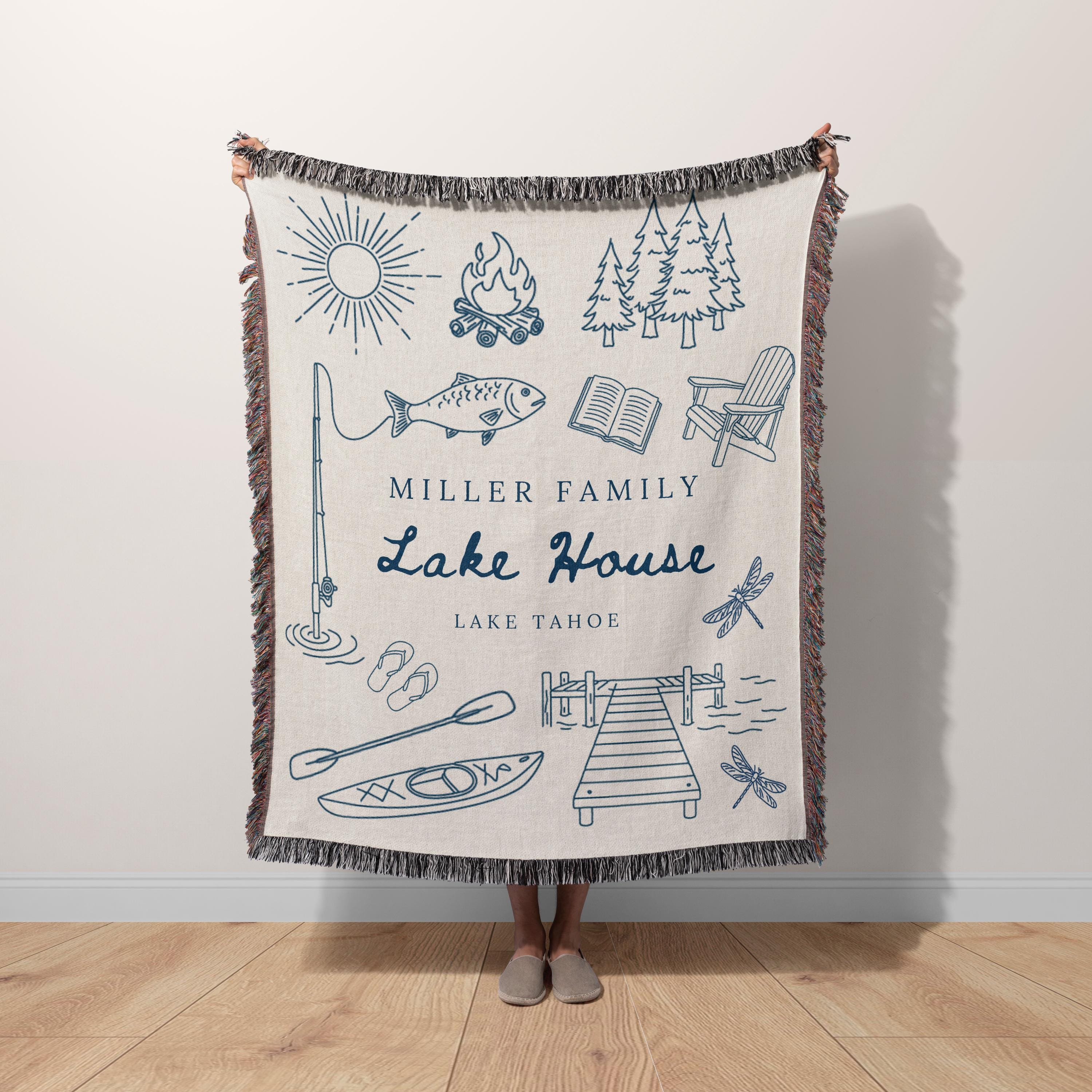 Personalized Lake House Blanket