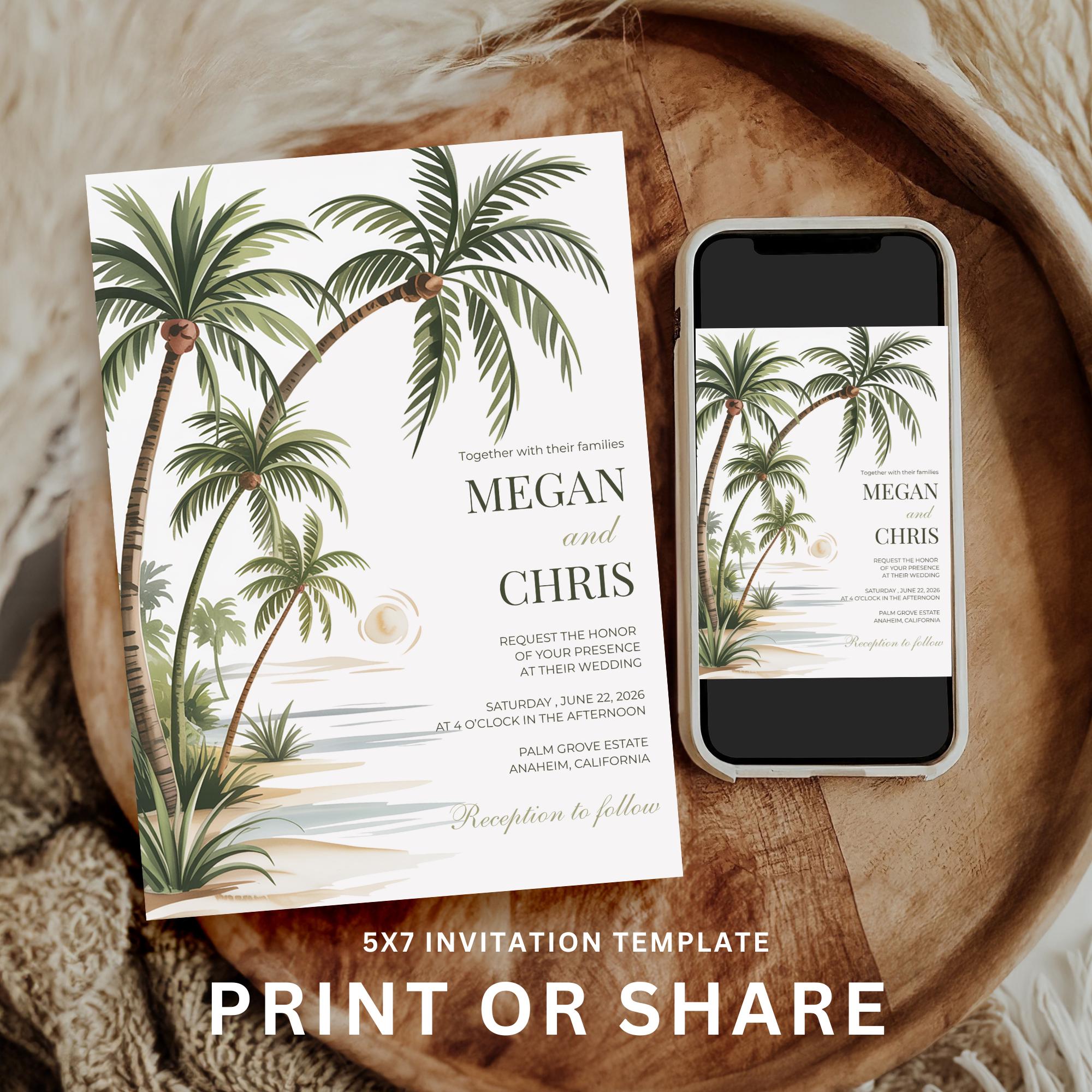 Tropical Wedding Invitation Set