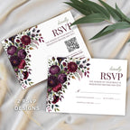 Purple Floral Wedding Invitation Template