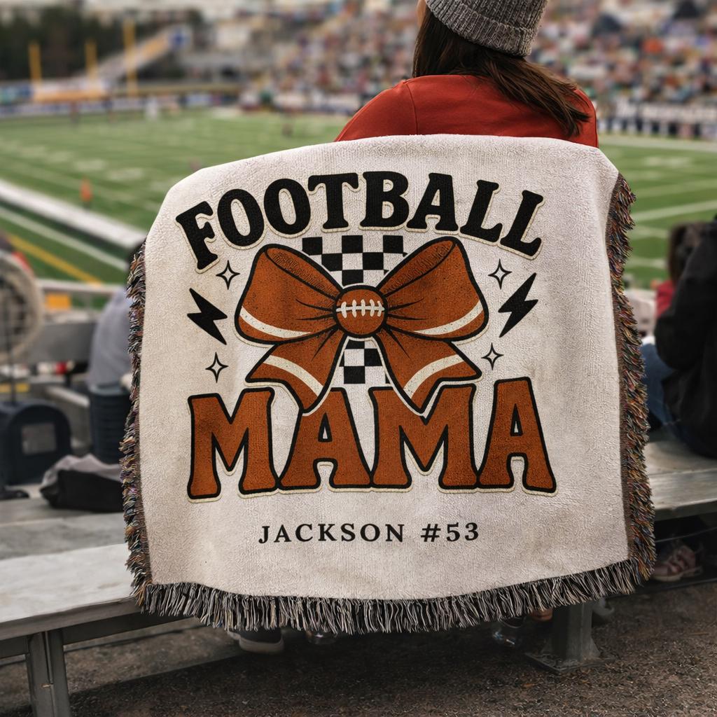 Personalized Football Mom Blanket