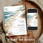 Beach Wedding Invitation Template