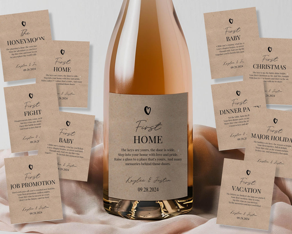 Marriage Milestone Wine Bottle Labels