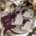 Purple Floral Wedding Invitation Template