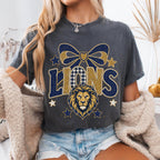Coquette Faux Glitter Lions Mascot Shirt