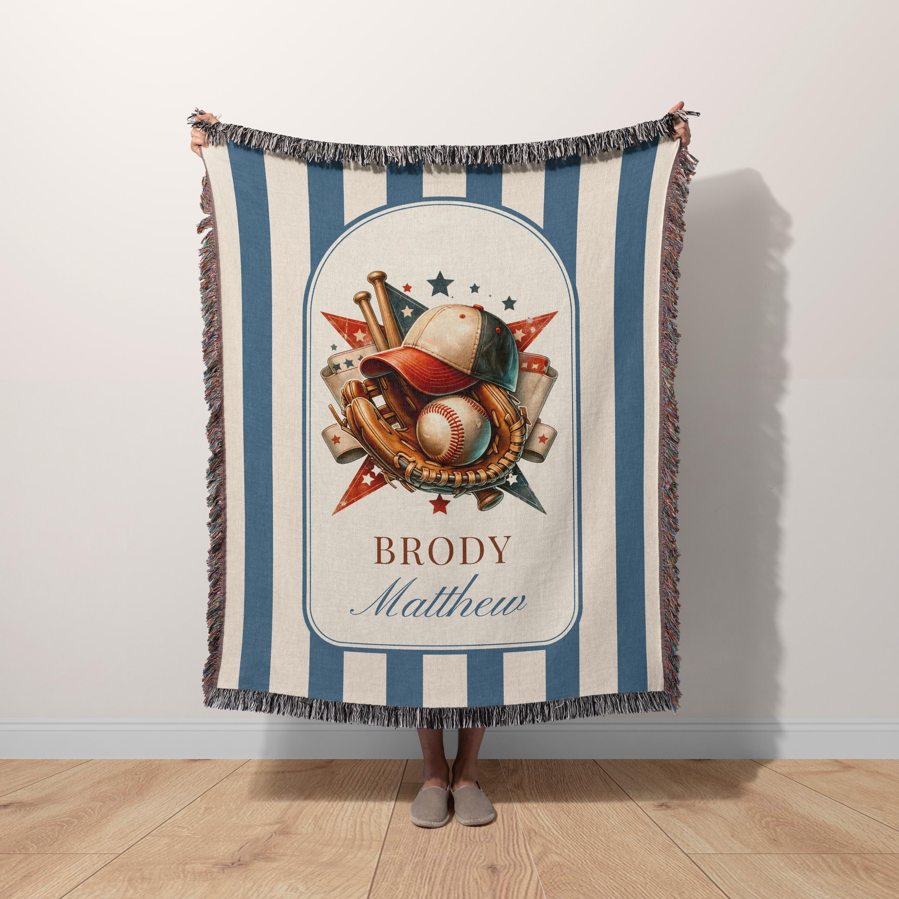 Personalized Baseball Baby Blanket