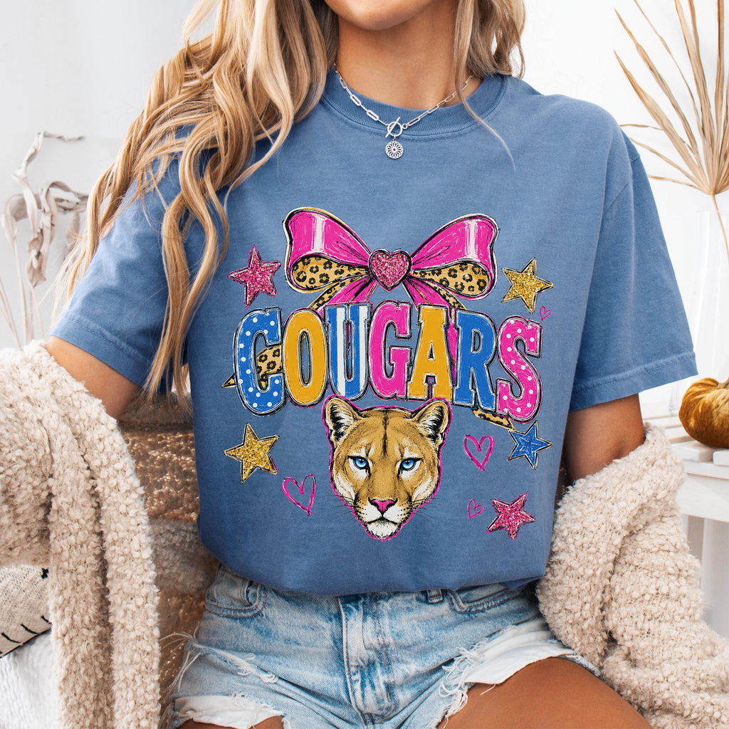 Preppy Coquette Cougars Mascot Shirt