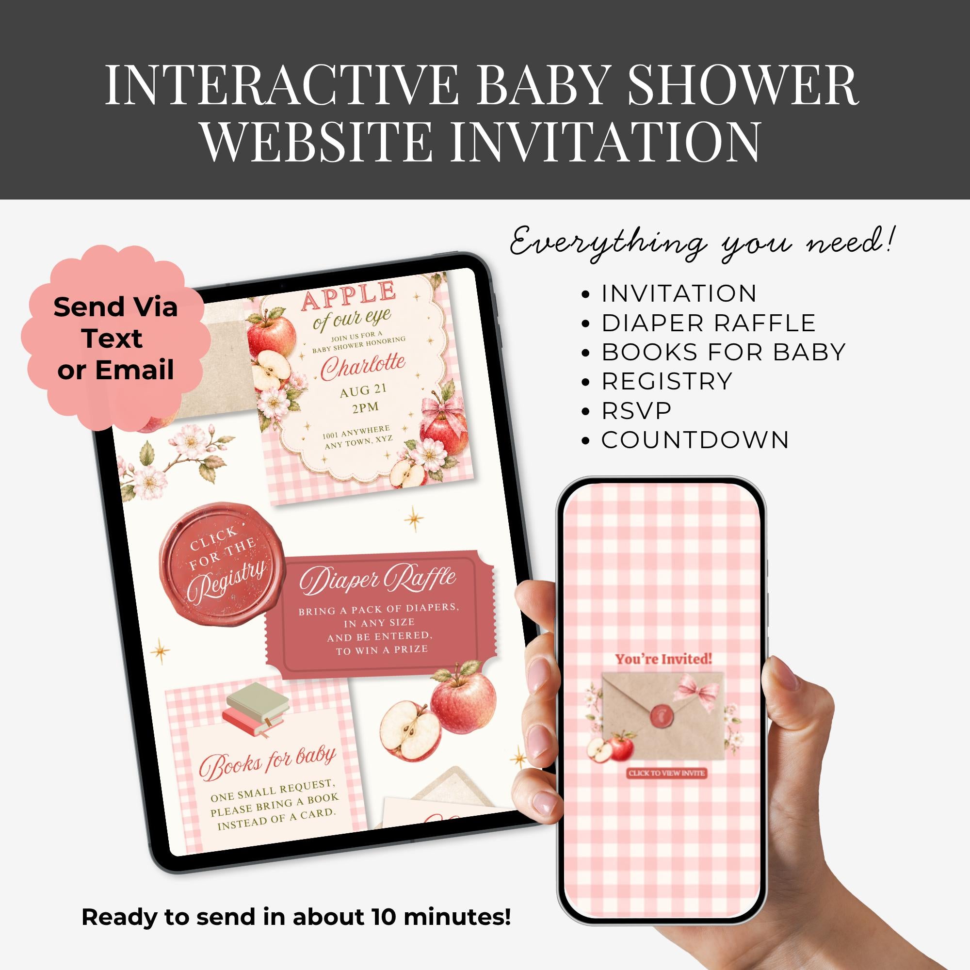 Apple Baby Shower Invitation