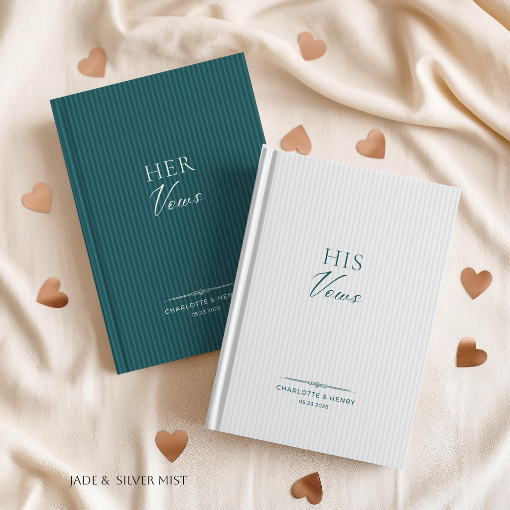 Personalized Stripe Wedding Vow Book