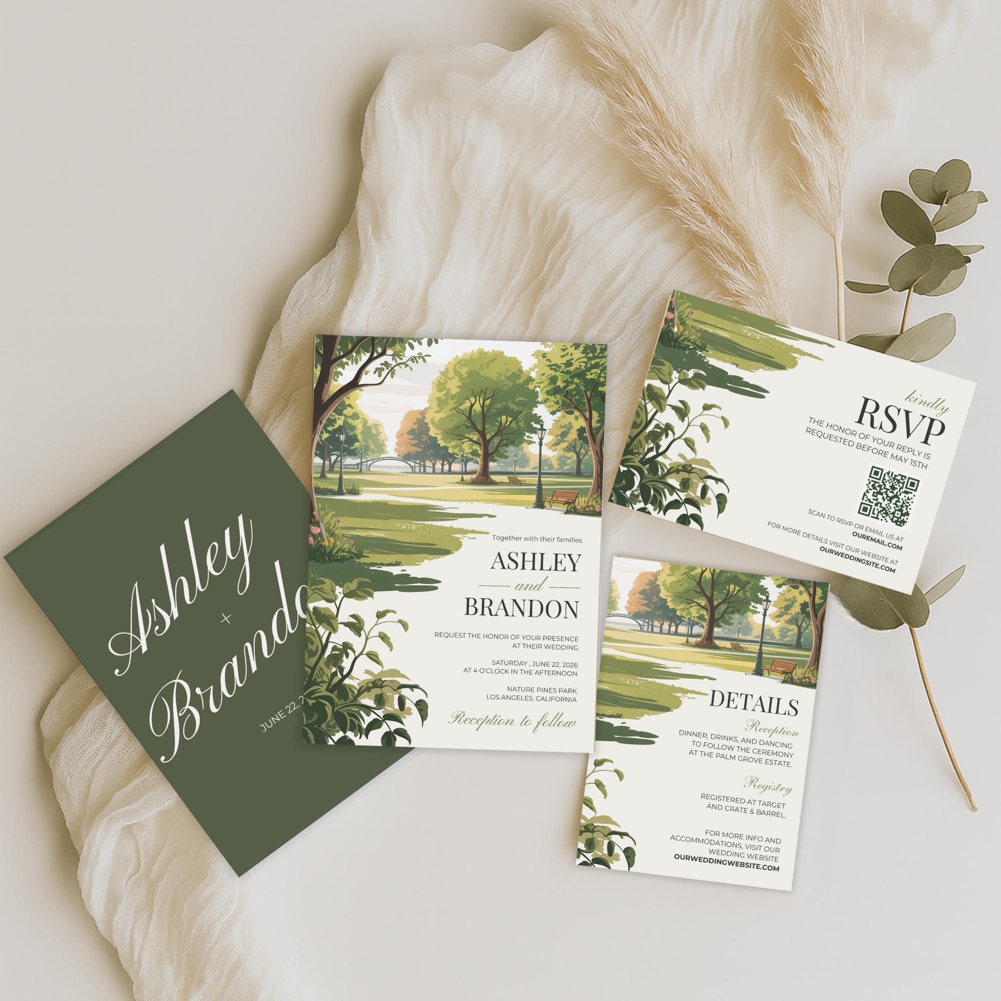 Park Wedding Invitation Template