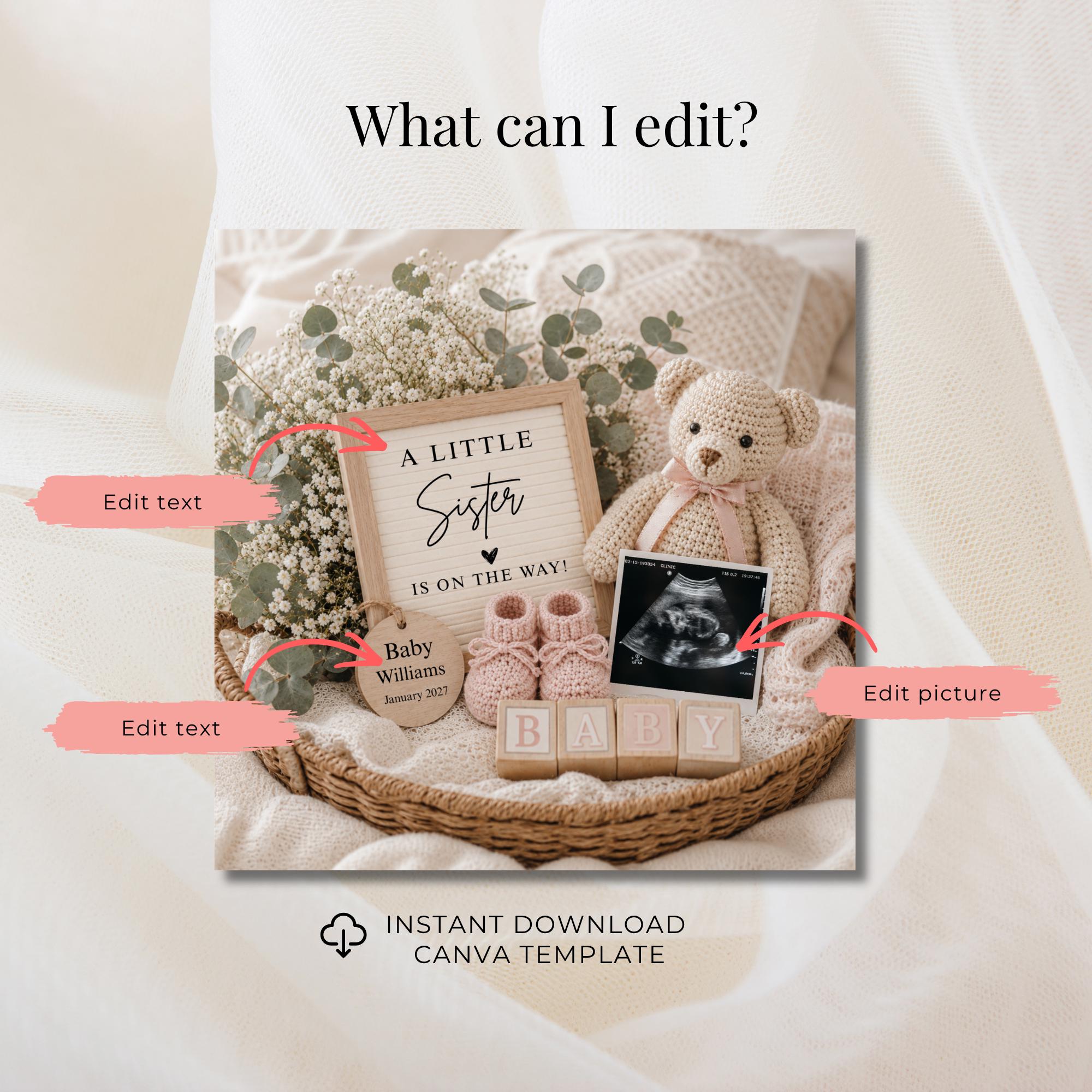 Digital Pregnancy Announcment Template