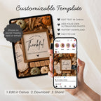 Digital Thanksgiving Pregnancy Announcment Template