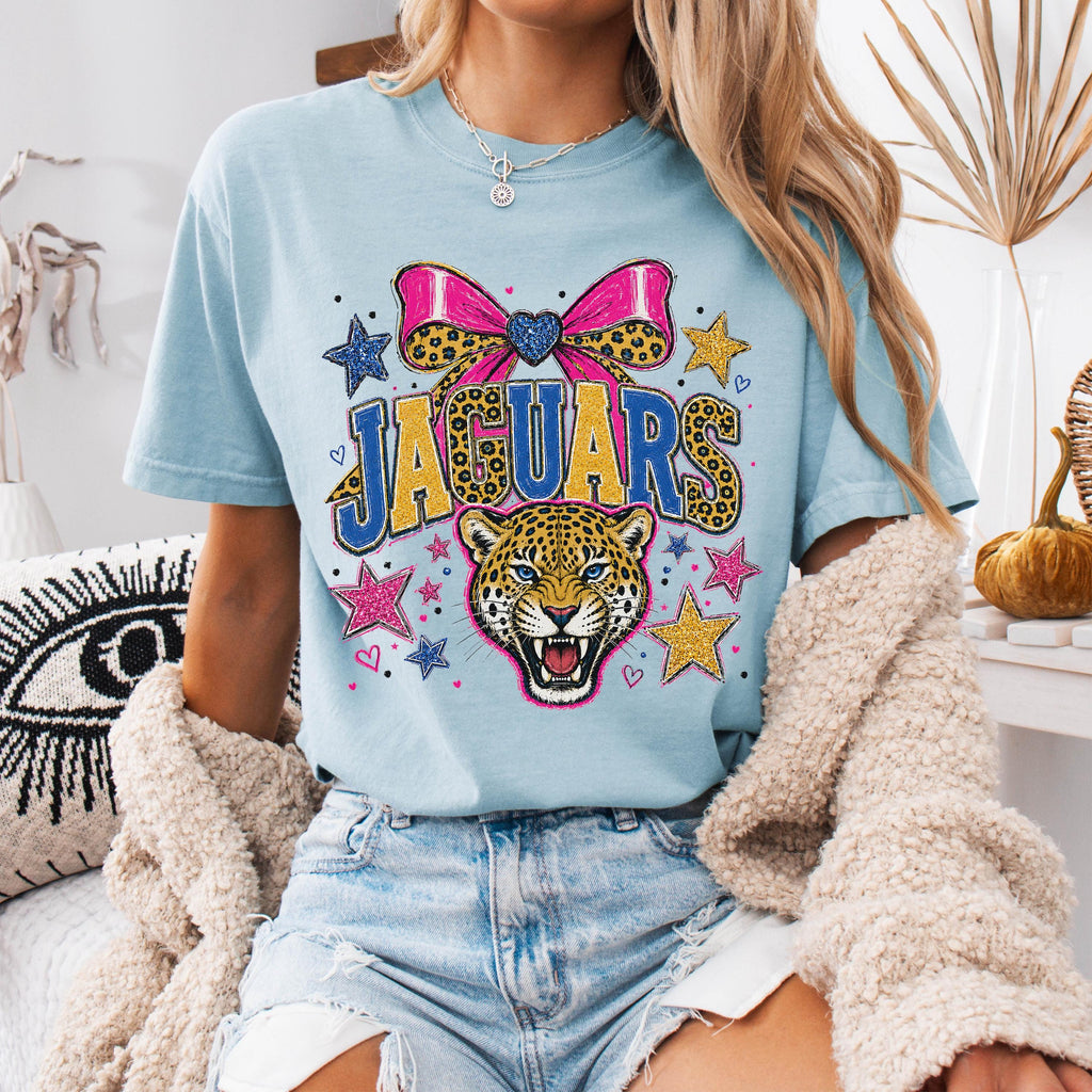 Coquette Glitter Jaguars Mascot Shirt