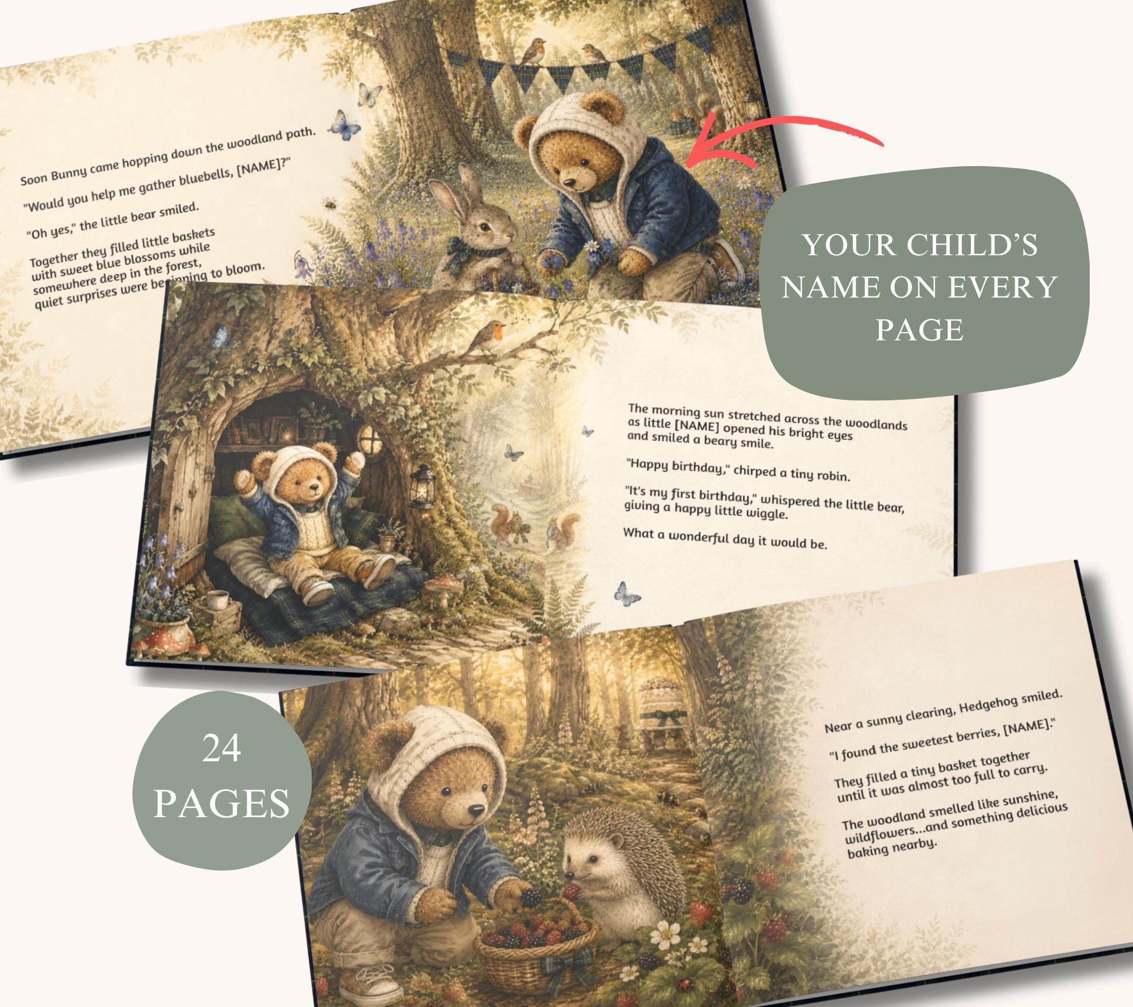 Personalized Beary First Birthday Book