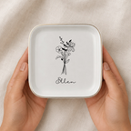Personalized Birth Month Flower Jewelry Dish