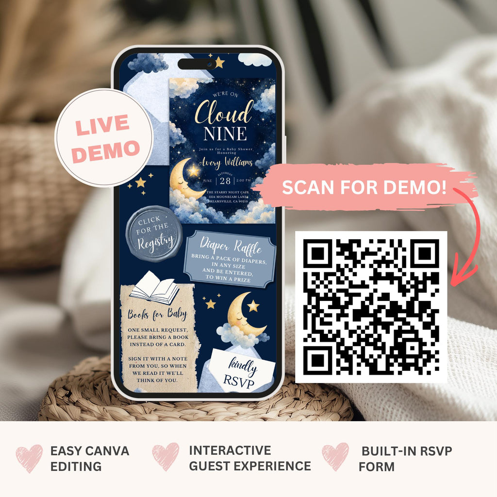Moon & Stars Shower Website Invitation