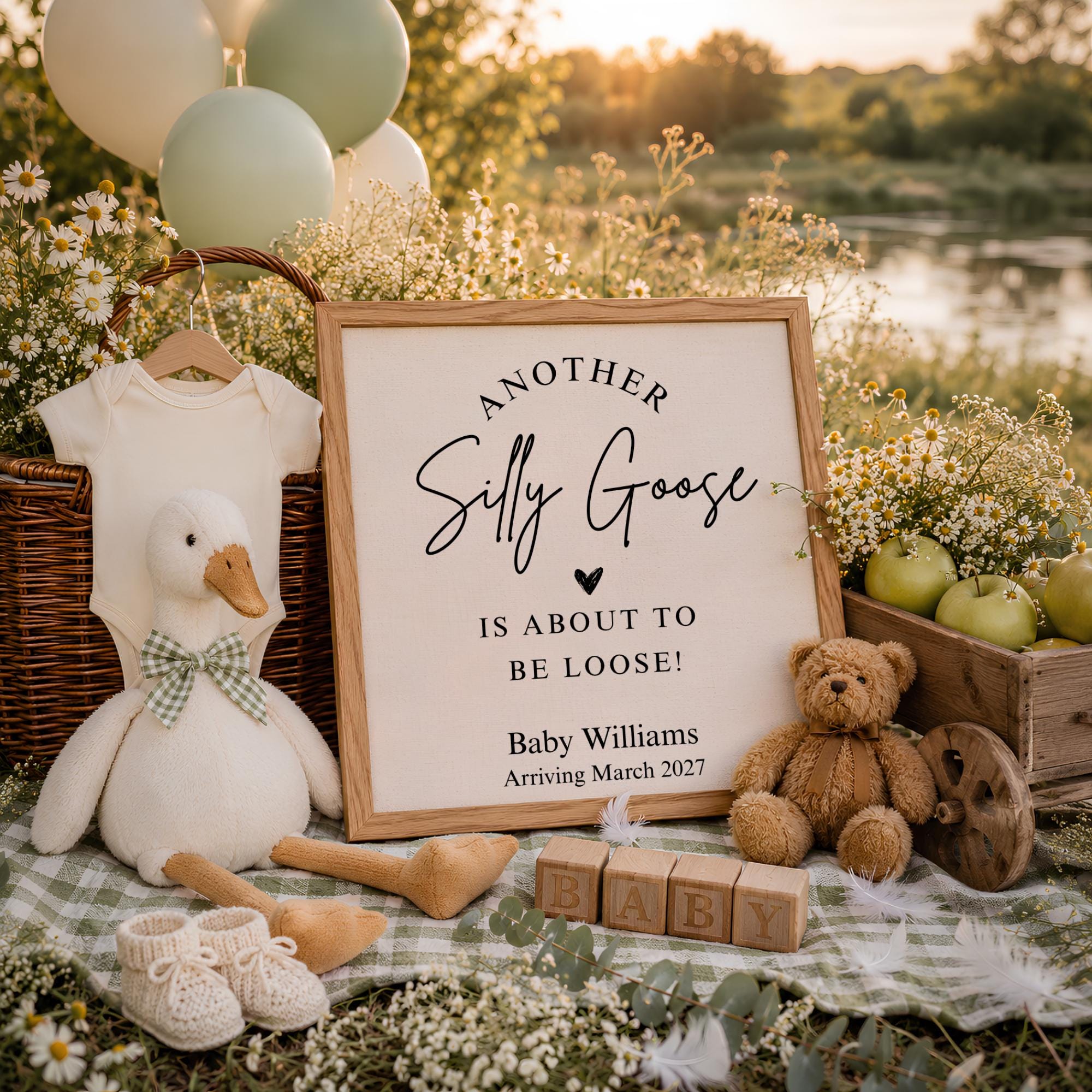 Digital Silly Goose Pregnancy Announcment Template