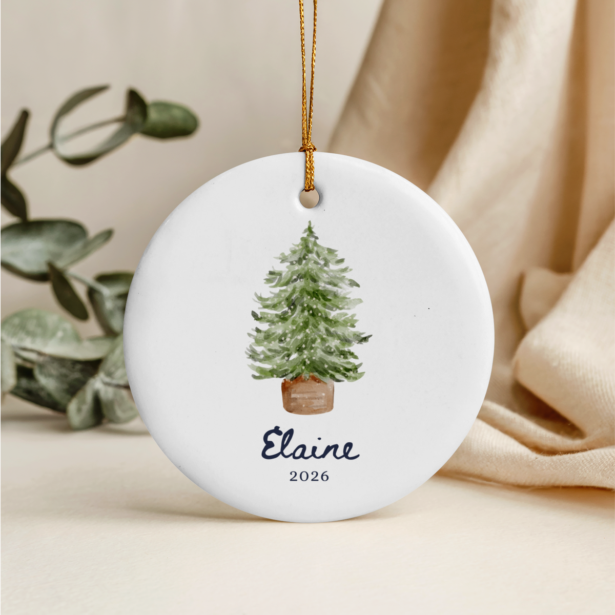 Personalized Family Name Christmas Ornament