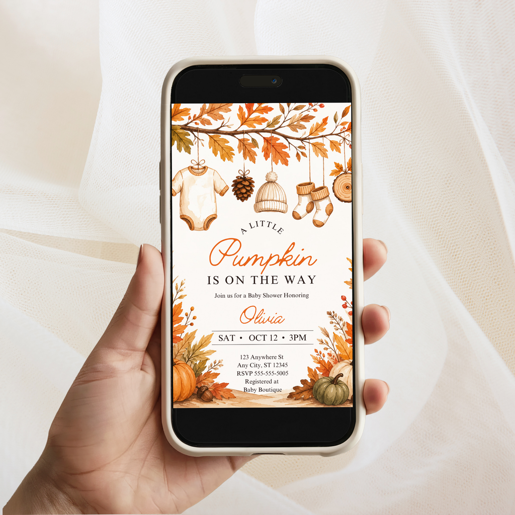 Pumpkin Baby Shower Invitation