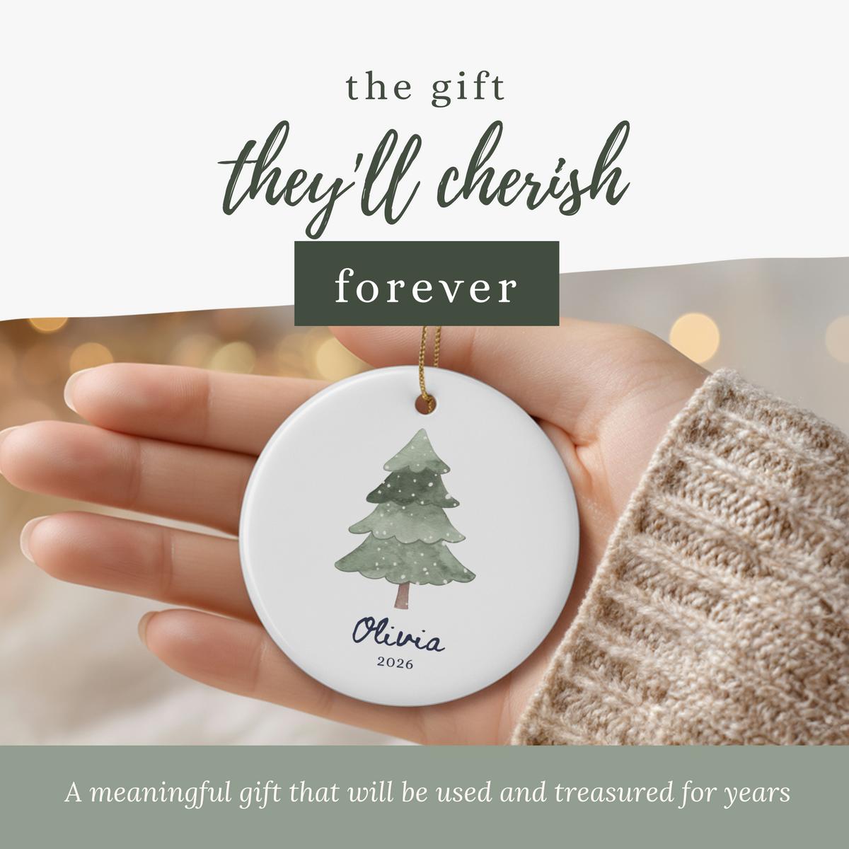 Personalized Family Name Christmas Ornament