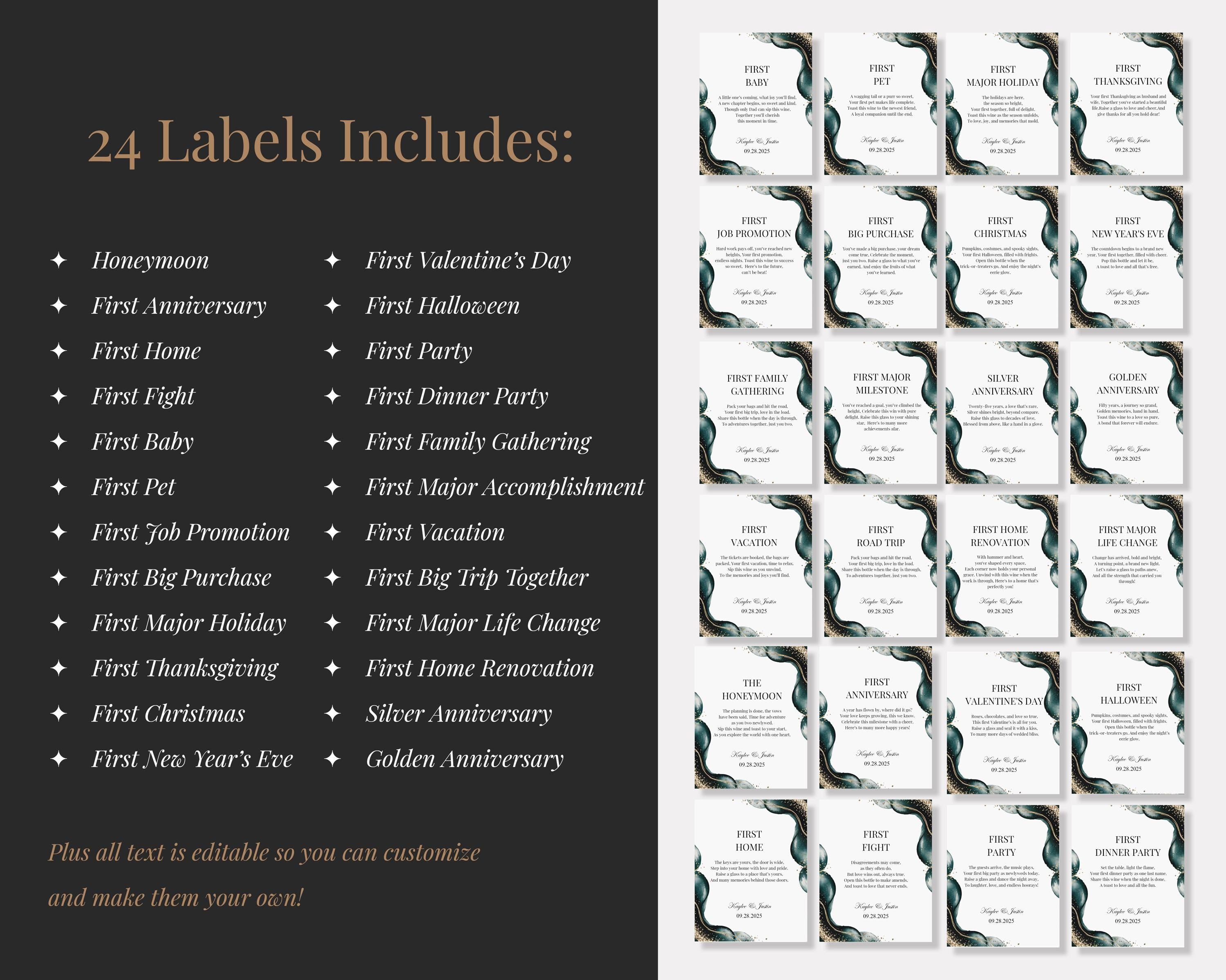 Wedding Wine Bottle Label Set