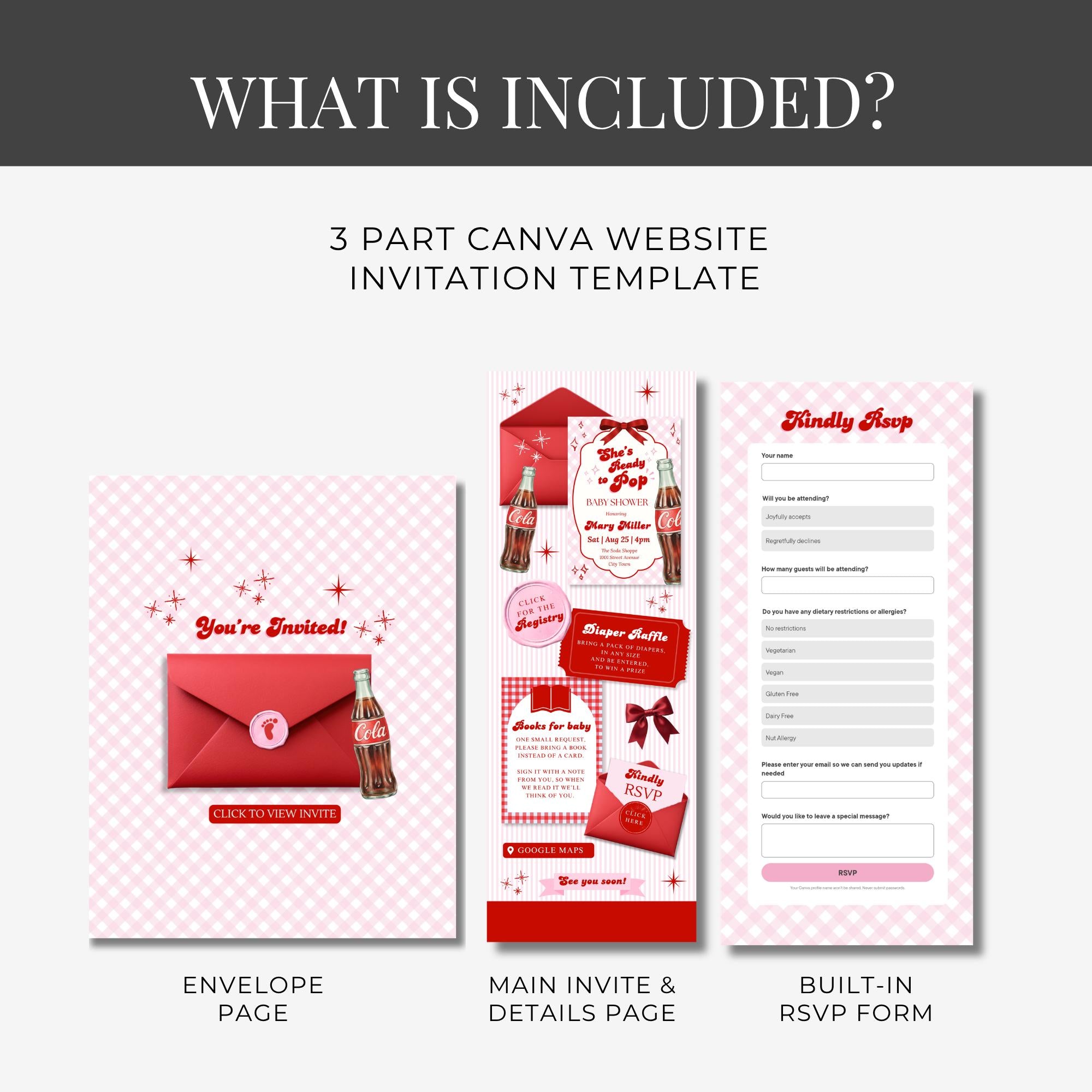Soda Pop Baby Shower Website Invitation
