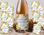 Lemon Wedding Wine Bottle Labels