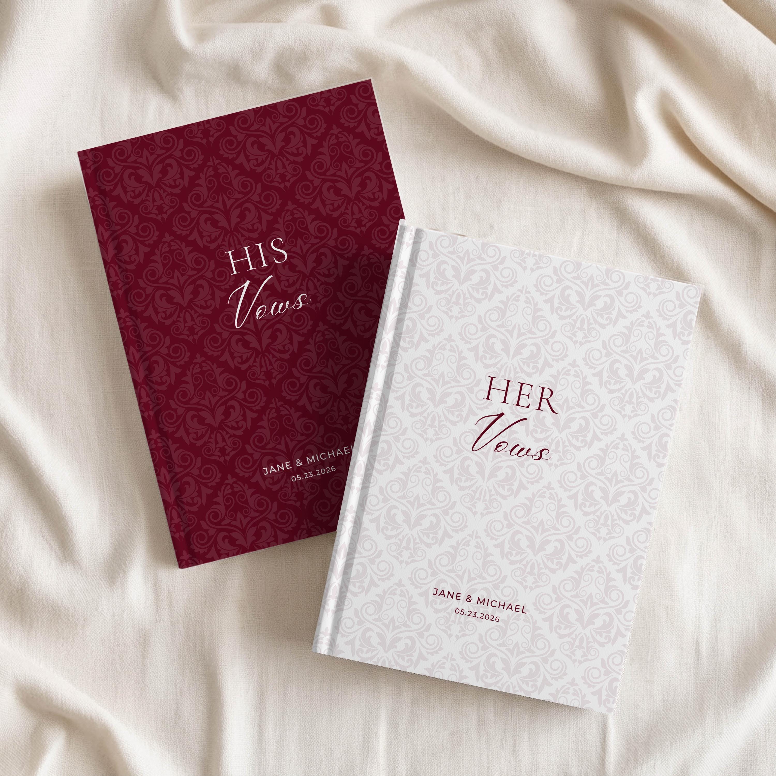 Personalized Damask Wedding Vow Book