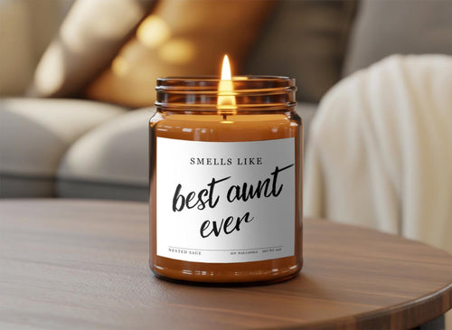Best Aunt Ever Candle Gift for Sister Auntie New Aunt Baby Annoucnement Idea