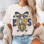Coquette Faux Glitter Lions Mascot Shirt