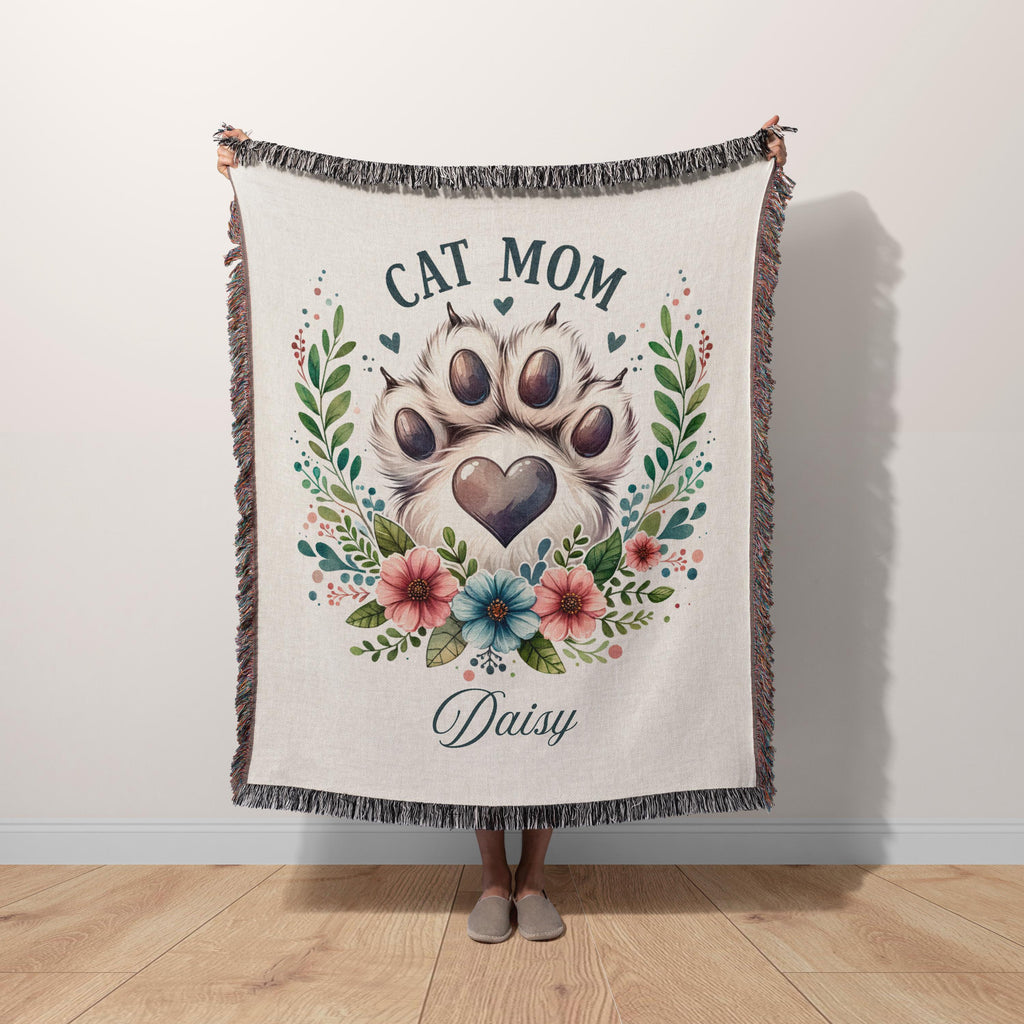 Personalized Cat Mom Blanket