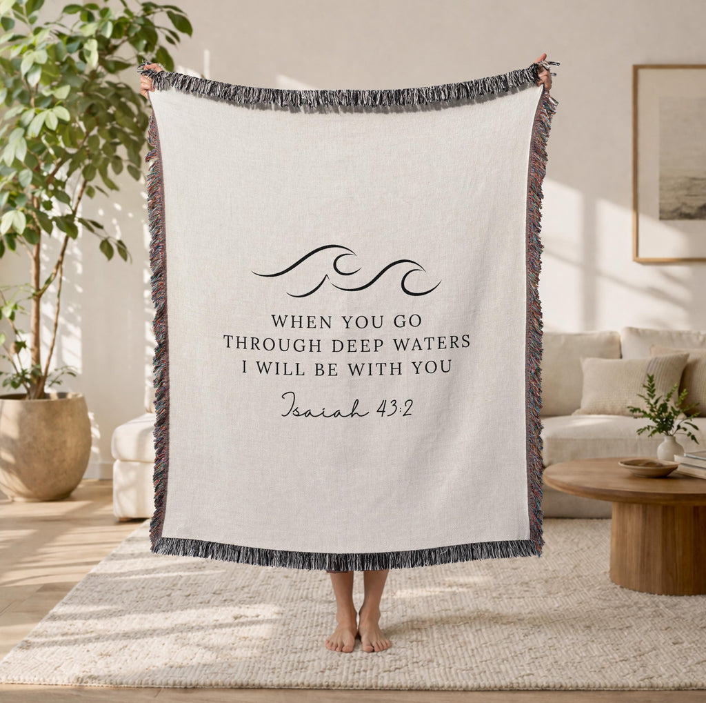 Isaiah 43:2 Woven Blanket