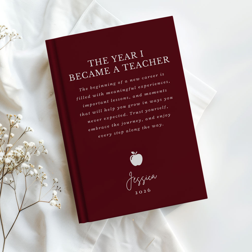 Personalized Teacher Journal, The Year I Became a Teacher, First Year Teacher Gift, New Teacher Graduation Gift, Custom Notebook