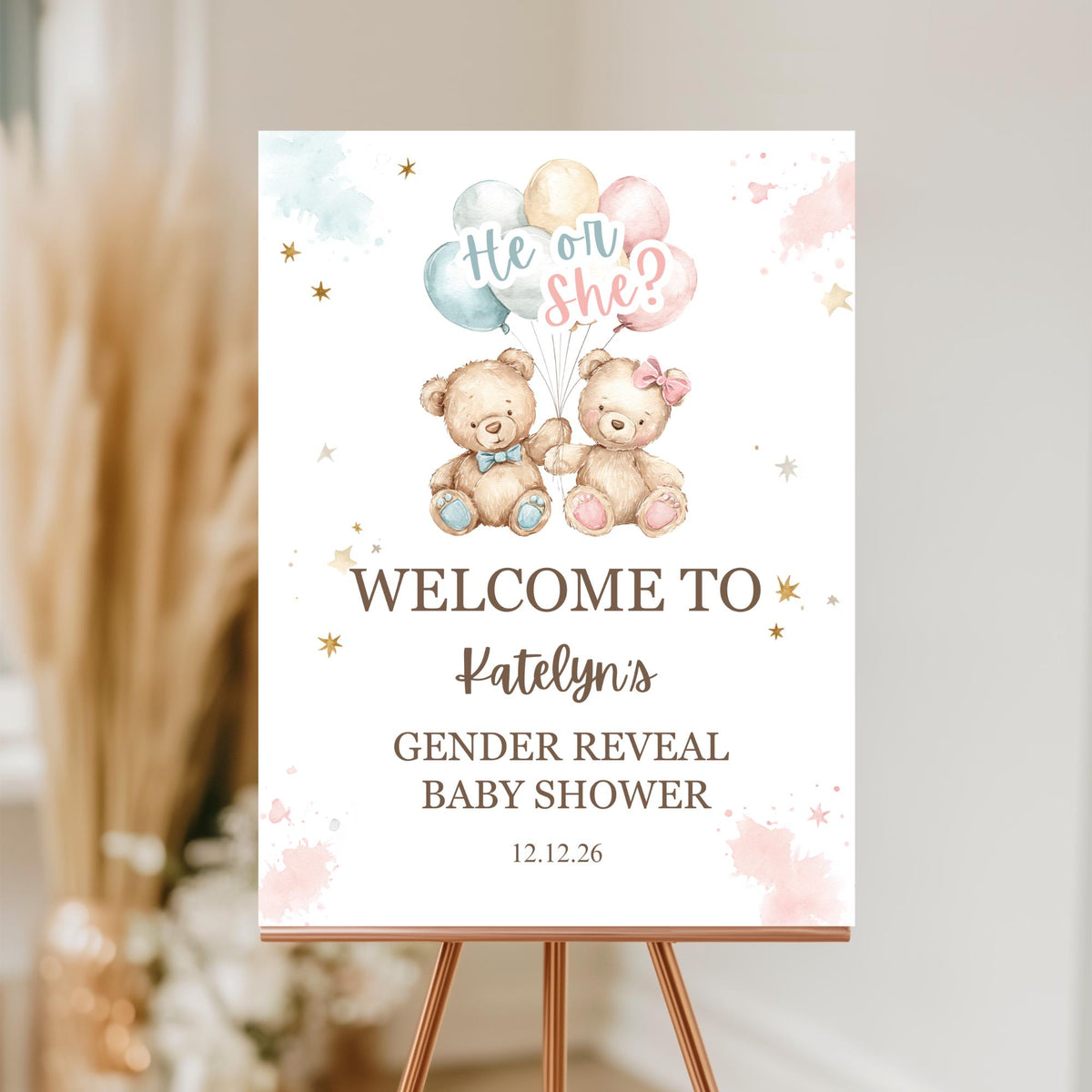 Teddy Bear Gender Reveal Party Kit Bundle