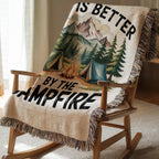 Life is Better by the Campfire Woven Blanket