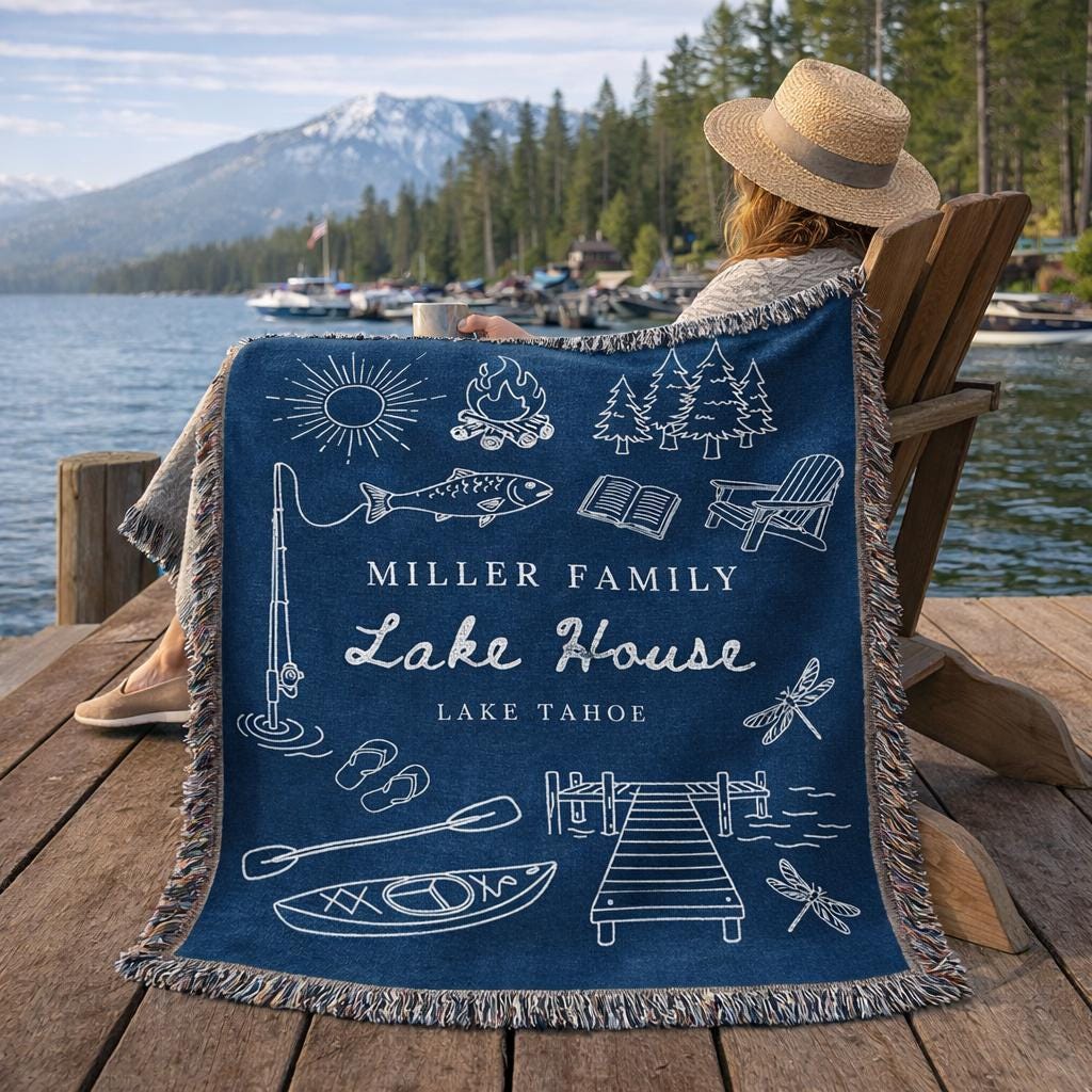 Personalized Lake House Blanket