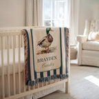 Personalized Preppy Mallard Duck Baby Blanket