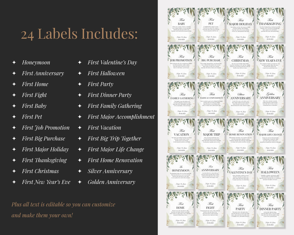 Greenery Wedding Wine Bottle Labels