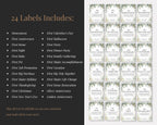 Greenery Wedding Wine Bottle Labels